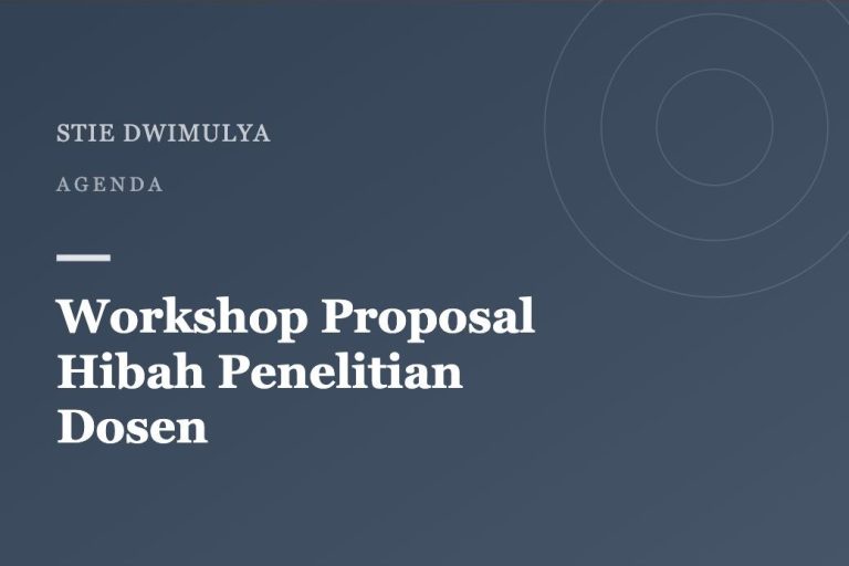 Workshop Penulisan Proposal Hibah Penelitian Dosen